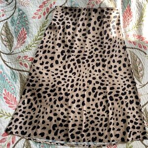 Leopard Print Midi Business Casual Skirt